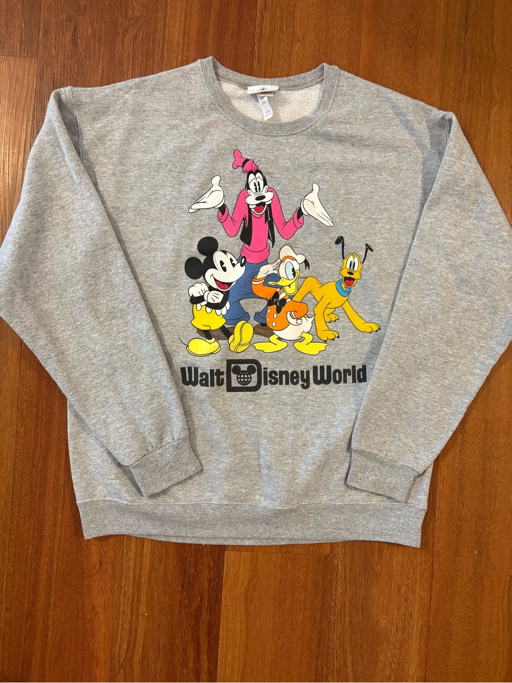 Disney Parks Walt Disney World Mickey & Friends Gray Crewneck Sweatshirt L